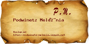 Podwinetz Melánia névjegykártya
